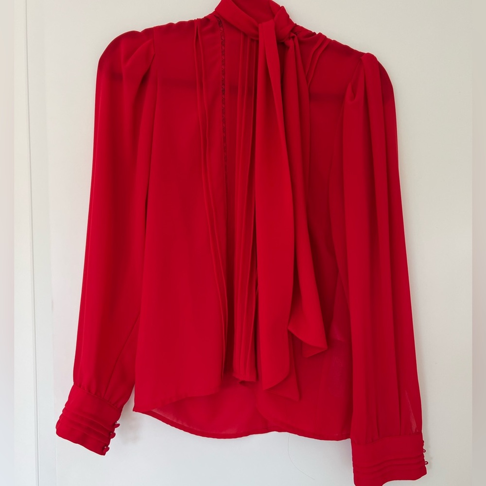 Zara Red Blouse with tie